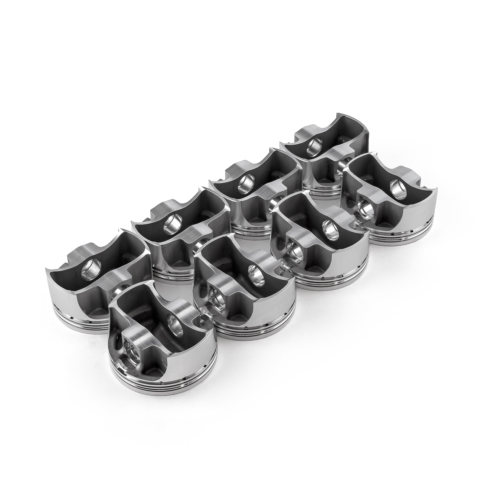 Speedmaster PCE305.1005.01 Hyperutectic Flat Top Pistons - Set Of 8 For Chevy SBC 383ci 6.0L, 4.000" Bore, 1.100" Compression Height, 0.927" Pin, Coated